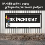 Carti si Birotica - Papetarie - Afise si stickere - Banner MEDIA, De inchiriat model 1, 250 x 100 cm - Infinity.ro