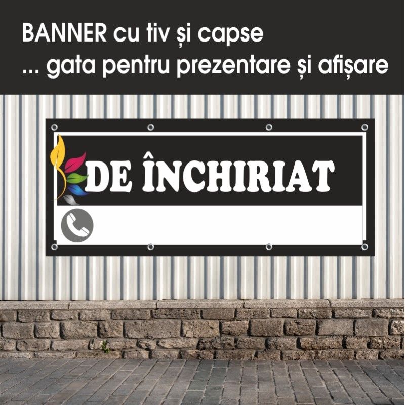 Carti si Birotica - Papetarie - Afise si stickere - Banner MEDIA, De inchiriat model 1, 250 x 100 cm - Infinity.ro