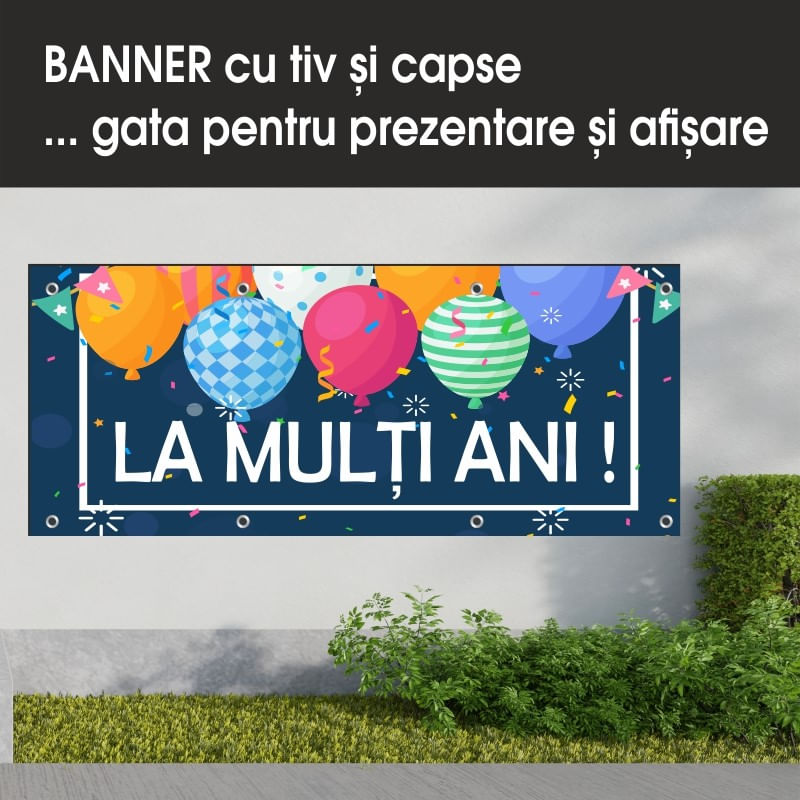 Carti si Birotica - Papetarie - Afise si stickere - Banner MEDIA, La multi ani model 1, 150 x 60 cm - Infinity.ro
