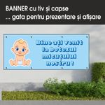 Carti si Birotica - Papetarie - Afise si stickere - Banner MEDIA, Bine ati venit la botez model 1, 250 x 100 cm - Infinity.ro