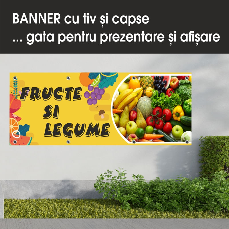 Carti si Birotica - Papetarie - Afise si stickere - Banner MEDIA, Legume si fructe model 2, 250 x 100 cm - Infinity.ro