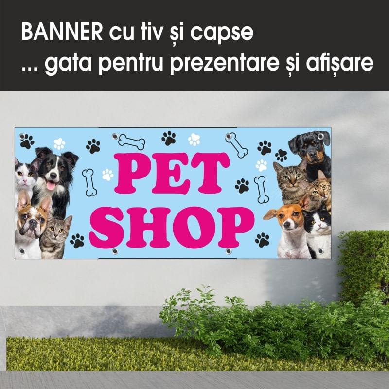 Carti si Birotica - Papetarie - Afise si stickere - Banner MEDIA, Pet shop model 1, 300 x 120 cm - Infinity.ro