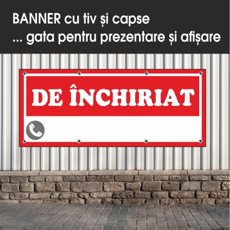 Carti si Birotica - Papetarie - Afise si stickere - Banner MEDIA, De inchiriat model 2, 300 x 120 cm - Infinity.ro