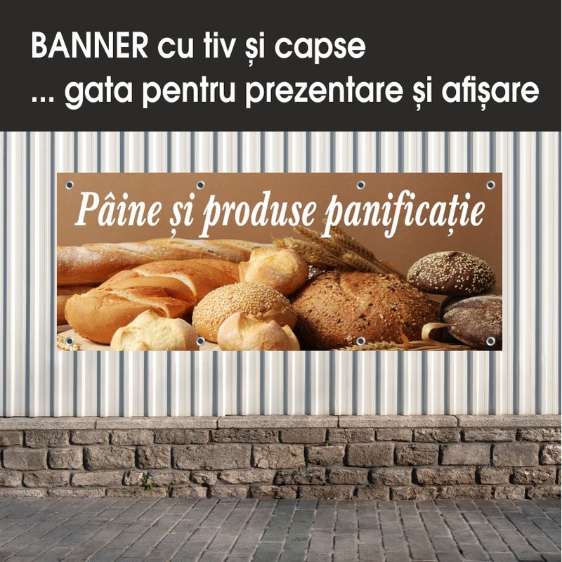 Carti si Birotica - Papetarie - Afise si stickere - Banner MEDIA, Brutarie model 2, 300 x 120 cm - Infinity.ro