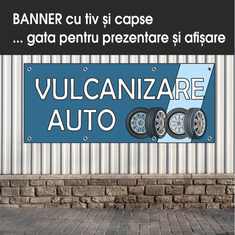 Carti si Birotica - Papetarie - Afise si stickere - Banner MEDIA, Vulcanizare auto model 1, 150 x 60 cm - Infinity.ro
