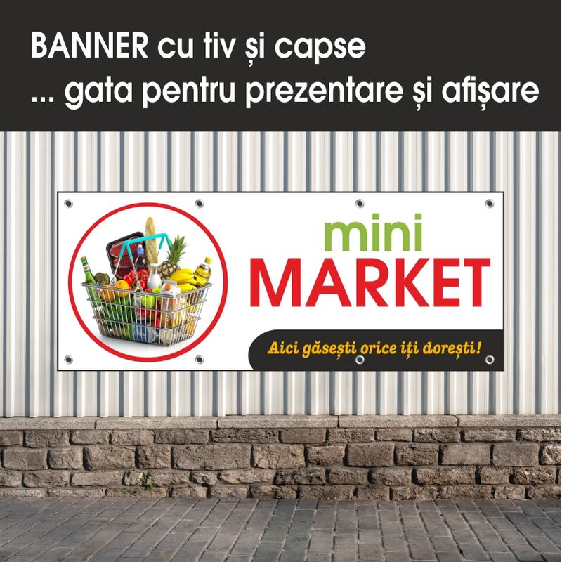 Carti si Birotica - Papetarie - Afise si stickere - Banner MEDIA, Mini market model 1, 250 x 100 cm - Infinity.ro