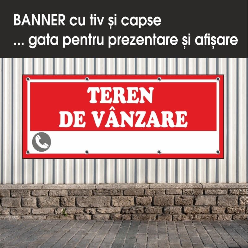 Carti si Birotica - Papetarie - Afise si stickere - Banner MEDIA, Teren de vanzare model 2, 250 x 100 cm - Infinity.ro
