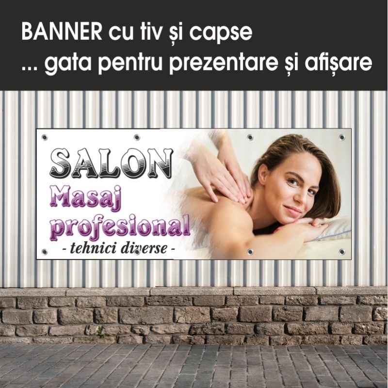 Carti si Birotica - Papetarie - Afise si stickere - Banner MEDIA, Salon masaj model 1, 150 x 60 cm - Infinity.ro