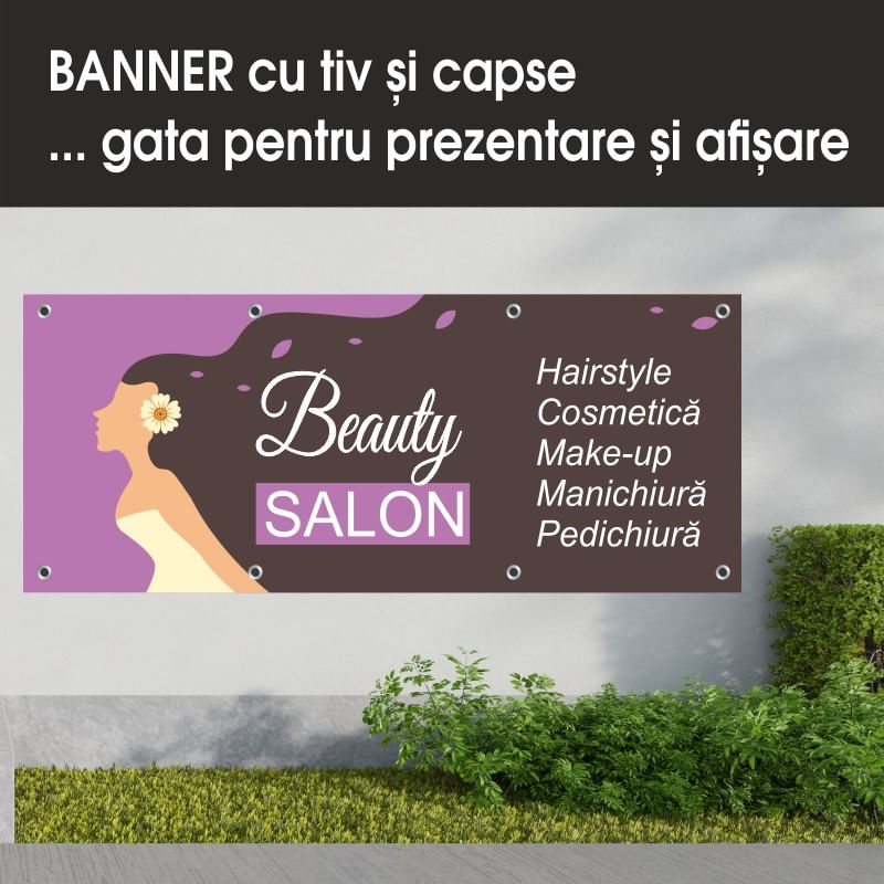 Carti si Birotica - Papetarie - Afise si stickere - Banner MEDIA, Beauty salon model 1, 300 x 120 cm - Infinity.ro
