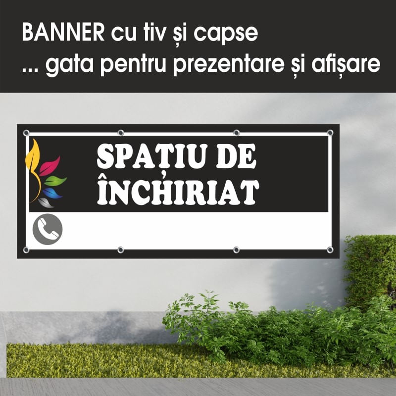 Carti si Birotica - Papetarie - Afise si stickere - Banner MEDIA, Spatiu de inchiriat model 1, 200 x 80 cm - Infinity.ro
