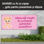 Carti si Birotica - Papetarie - Afise si stickere - Banner MEDIA, Bine ati venit la botez model 2, 200 x 80 cm - Infinity.ro