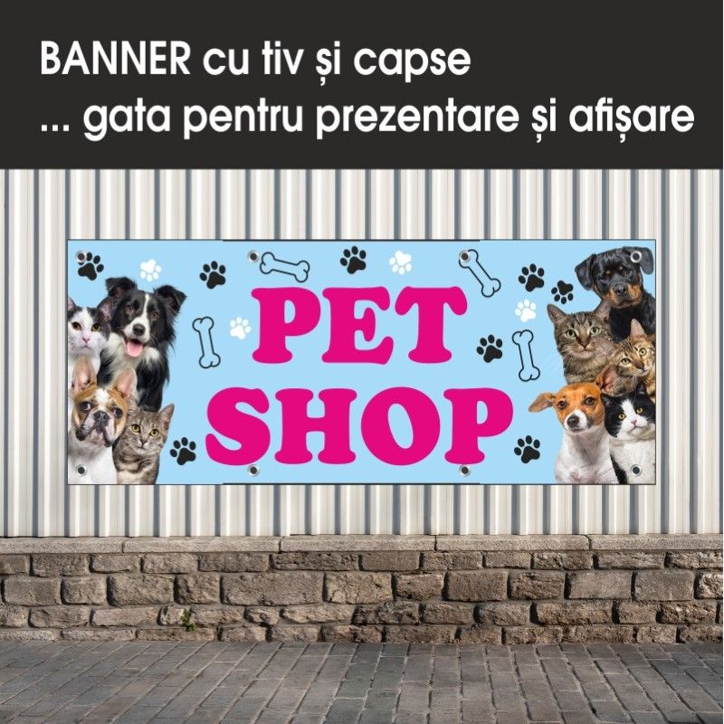 Carti si Birotica - Papetarie - Afise si stickere - Banner MEDIA, Pet shop model 1, 200 x 80 cm - Infinity.ro