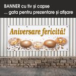 Carti si Birotica - Papetarie - Afise si stickere - Banner MEDIA, Aniversare fericita model 2, 150 x 60 cm - Infinity.ro