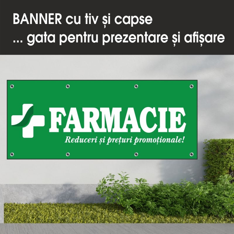 Carti si Birotica - Papetarie - Afise si stickere - Banner MEDIA, Farmacie model 2, 250 x 100 cm - Infinity.ro