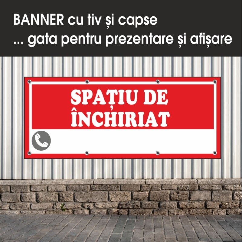 Carti si Birotica - Papetarie - Afise si stickere - Banner MEDIA, Spatiu de inchiriat model 2, 250 x 100 cm - Infinity.ro