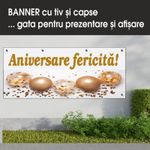 Carti si Birotica - Papetarie - Afise si stickere - Banner MEDIA, Aniversare fericita model 2, 150 x 60 cm - Infinity.ro