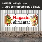 Carti si Birotica - Papetarie - Afise si stickere - Banner MEDIA, Magazin alimentar model 1, 300 x 120 cm - Infinity.ro