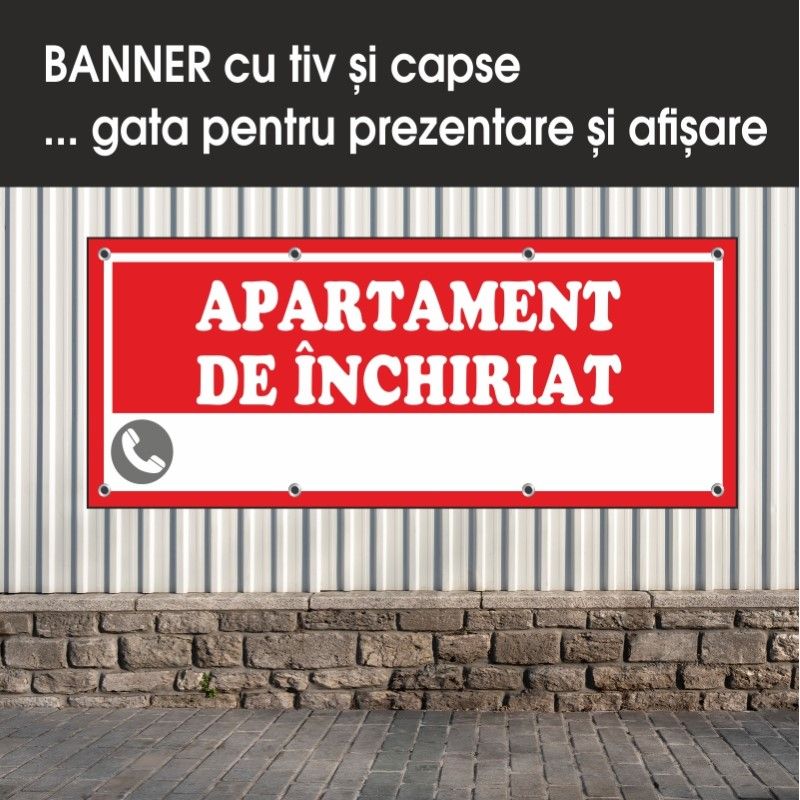 Carti si Birotica - Papetarie - Afise si stickere - Banner MEDIA, Apartament de inchiriat model 2, 200 x 80 cm - Infinity.ro
