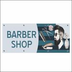 Carti si Birotica - Papetarie - Afise si stickere - Banner MEDIA, Barber shop model 1, 250 x 100 cm - Infinity.ro