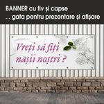 Carti si Birotica - Papetarie - Afise si stickere - Banner MEDIA, Vrei sa fiti nasii nostri model 1, 300 x 120 cm - Infinity.ro