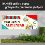 Carti si Birotica - Papetarie - Afise si stickere - Banner MEDIA, Magazin alimentar model 2, 300 x 120 cm - Infinity.ro