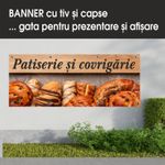 Carti si Birotica - Papetarie - Afise si stickere - Banner MEDIA, Patiserie si covrigarie model 1, 150 x 60 cm - Infinity.ro