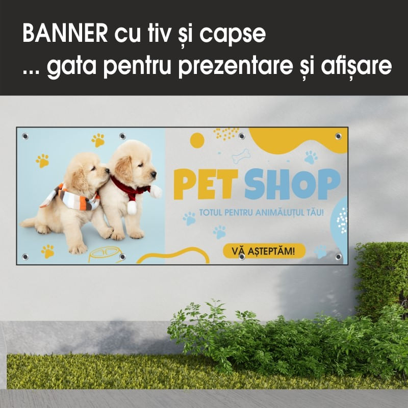 Carti si Birotica - Papetarie - Afise si stickere - Banner MEDIA, Pet shop model 2, 150 x 60 cm - Infinity.ro