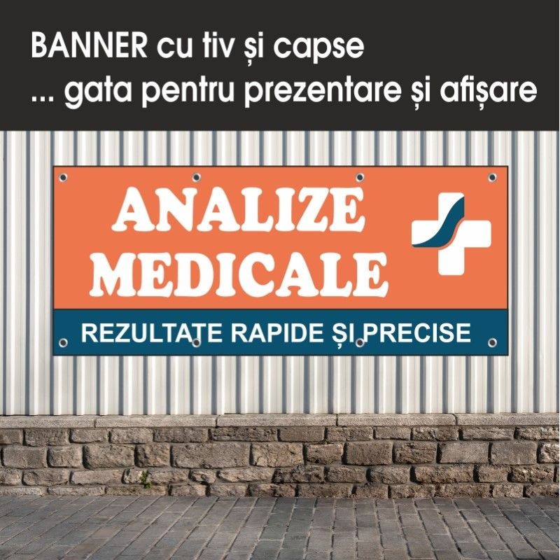 Carti si Birotica - Papetarie - Afise si stickere - Banner MEDIA, Analize medicale model 2 250 x 100 cm - Infinity.ro