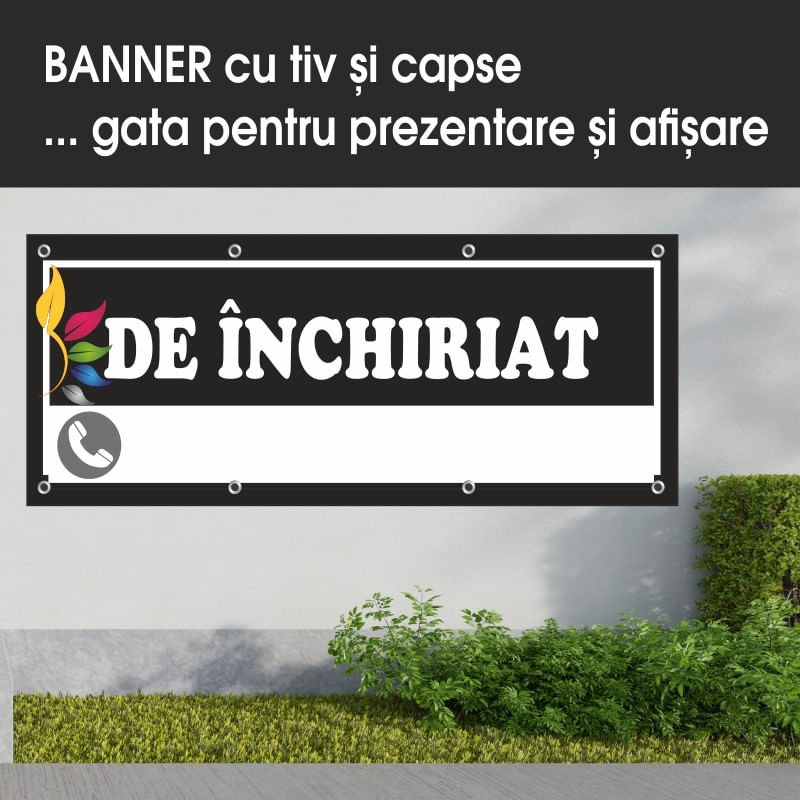 Carti si Birotica - Papetarie - Afise si stickere - Banner MEDIA, De inchiriat model 1, 300 x 120 cm - Infinity.ro