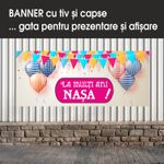 Carti si Birotica - Papetarie - Afise si stickere - Banner MEDIA, La multi ani nasa model 1, 300 x 120 cm - Infinity.ro