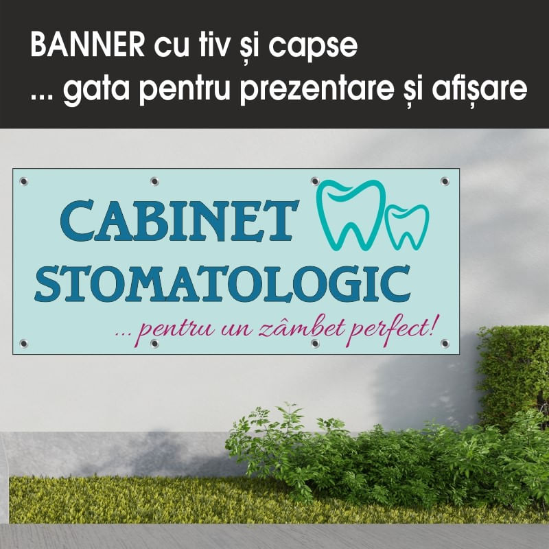 Carti si Birotica - Papetarie - Afise si stickere - Banner MEDIA, Cabinet stomatologic model 2, 150 x 60 cm - Infinity.ro