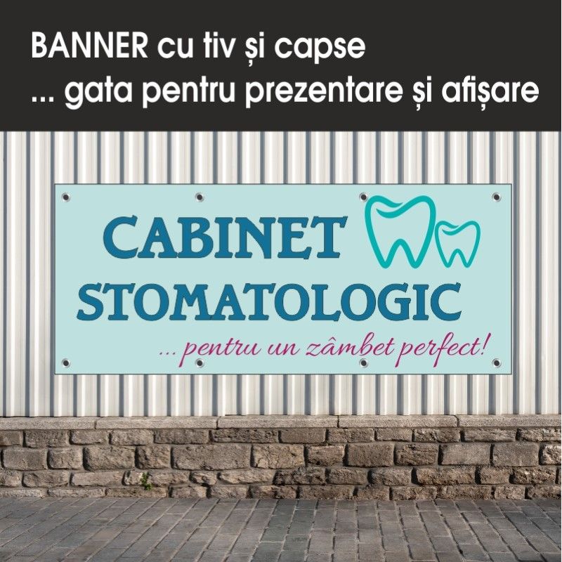Carti si Birotica - Papetarie - Afise si stickere - Banner MEDIA, Cabinet stomatologic model 2, 150 x 60 cm - Infinity.ro