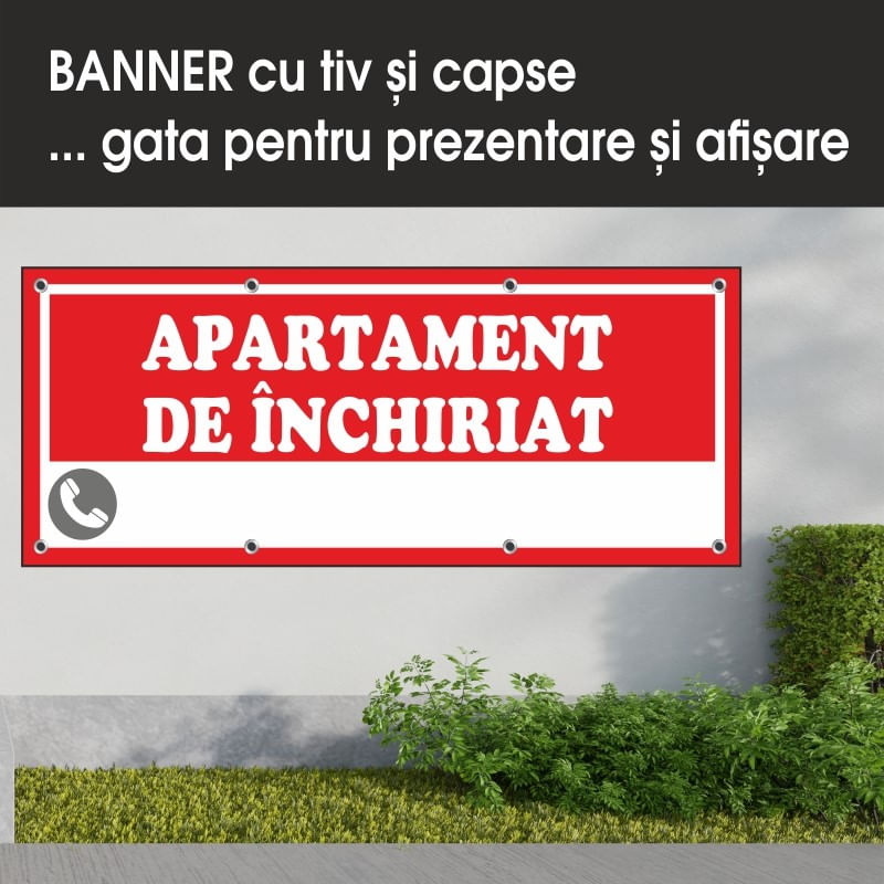 Carti si Birotica - Papetarie - Afise si stickere - Banner MEDIA, Apartament de inchiriat model 2, 300 x 120 cm - Infinity.ro