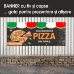 Carti si Birotica - Papetarie - Afise si stickere - Banner MEDIA, Pizzerie model 3, 150 x 60 cm - Infinity.ro