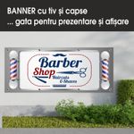 Carti si Birotica - Papetarie - Afise si stickere - Banner MEDIA, Barber shop model 3, 150 x 60 cm - Infinity.ro