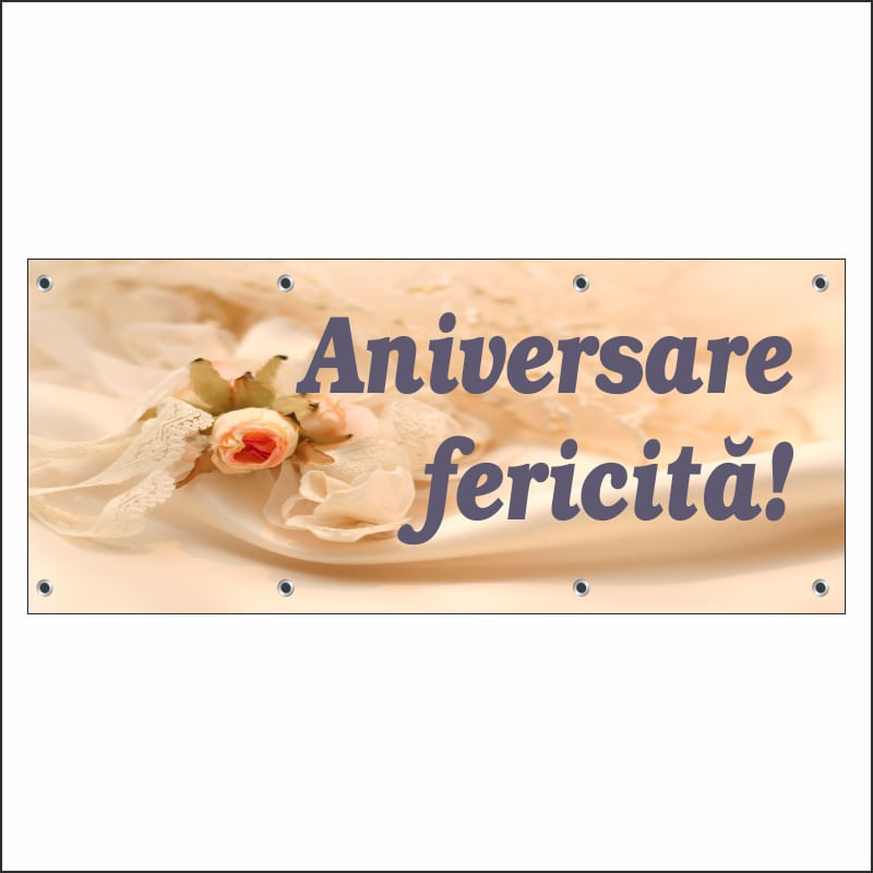 Carti si Birotica - Papetarie - Afise si stickere - Banner MEDIA, Aniversare fericita model 1, 150 x 60 cm - Infinity.ro