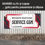 Carti si Birotica - Papetarie - Afise si stickere - Banner MEDIA, Service GSM model 1, 200 x 80 cm - Infinity.ro