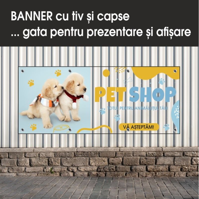 Carti si Birotica - Papetarie - Afise si stickere - Banner MEDIA, Pet shop model 2, 200 x 80 cm - Infinity.ro