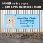 Carti si Birotica - Papetarie - Afise si stickere - Banner MEDIA, Bine ati venit la botez model 1, 150 x 60 cm - Infinity.ro