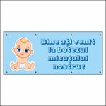 Carti si Birotica - Papetarie - Afise si stickere - Banner MEDIA, Bine ati venit la botez model 1, 150 x 60 cm - Infinity.ro