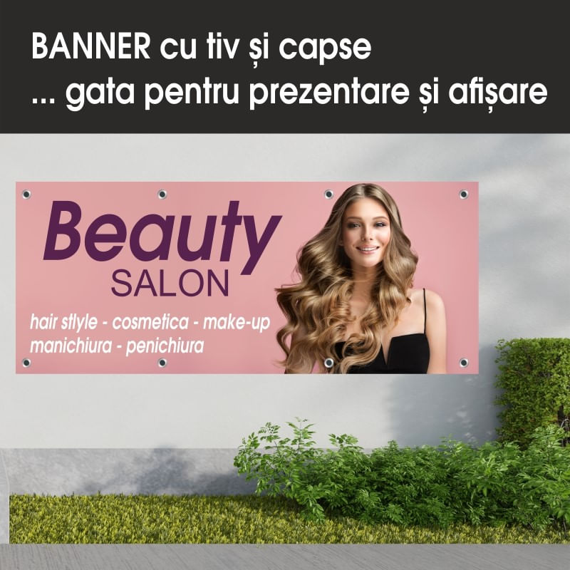 Carti si Birotica - Papetarie - Afise si stickere - Banner MEDIA, Beauty salon model 4, 300 x 120 cm - Infinity.ro