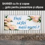 Carti si Birotica - Papetarie - Afise si stickere - Banner MEDIA, Vrei sa fiti nasii nostri model 2, 150 x 60 cm - Infinity.ro
