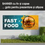 Carti si Birotica - Papetarie - Afise si stickere - Banner MEDIA, Fast food model 5, 150 x 60 cm - Infinity.ro