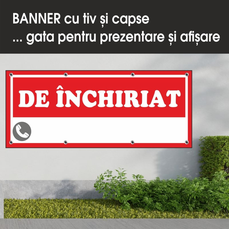 Carti si Birotica - Papetarie - Afise si stickere - Banner MEDIA, De inchiriat model 2, 150 x 60 cm - Infinity.ro