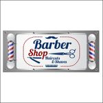 Carti si Birotica - Papetarie - Afise si stickere - Banner MEDIA, Barber shop model 3, 300 x 120 cm - Infinity.ro