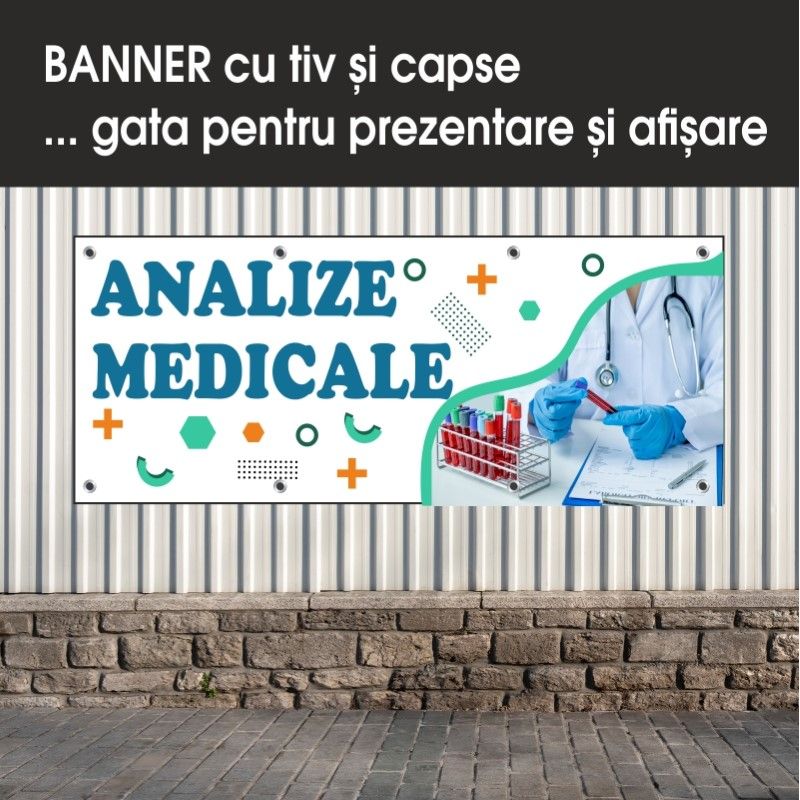 Carti si Birotica - Papetarie - Afise si stickere - Banner MEDIA, Analize medicale model 1, 150 x 60 cm - Infinity.ro