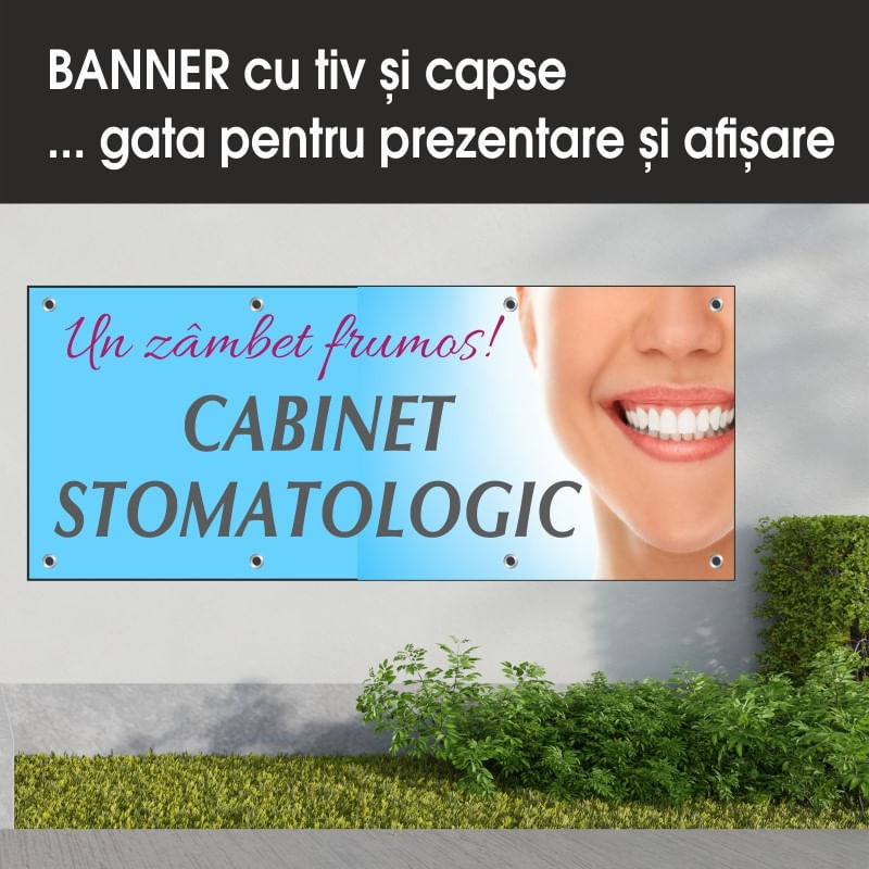 Carti si Birotica - Papetarie - Afise si stickere - Banner MEDIA, Cabinet stomatologic model 1, 200 x 80 cm - Infinity.ro