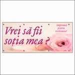 Carti si Birotica - Papetarie - Afise si stickere - Banner MEDIA, Vrei sa fii sotia mea model 1, 300 x 120 cm - Infinity.ro