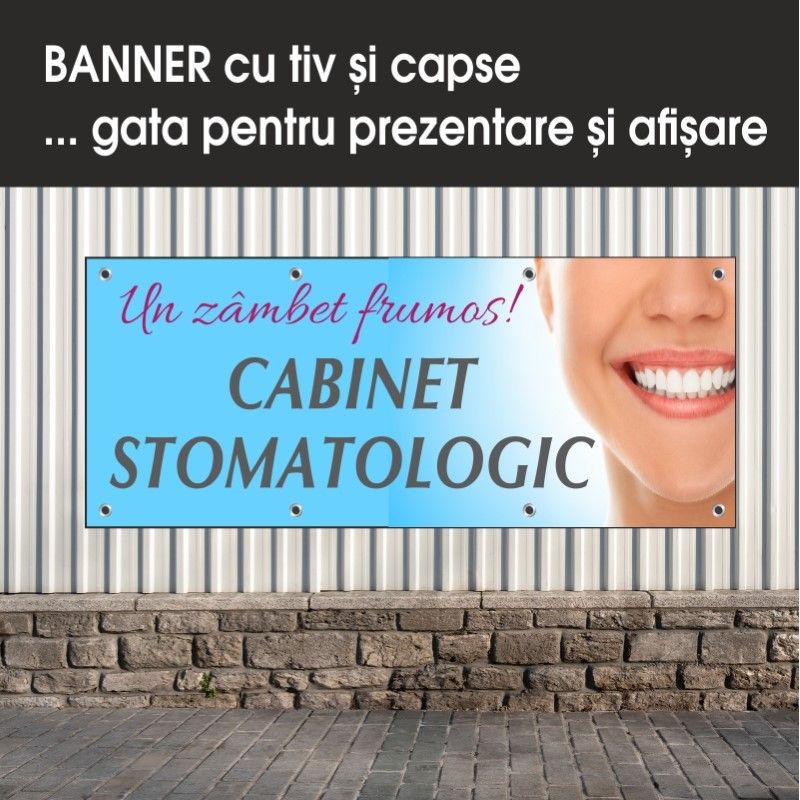 Carti si Birotica - Papetarie - Afise si stickere - Banner MEDIA, Cabinet stomatologic model 1, 200 x 80 cm - Infinity.ro