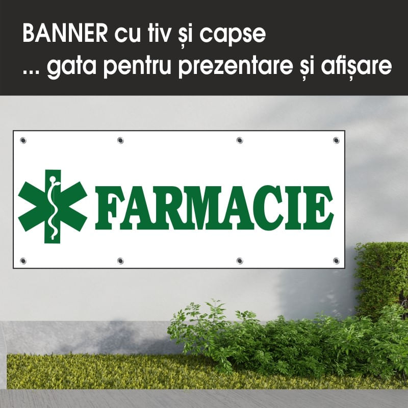 Carti si Birotica - Papetarie - Afise si stickere - Banner MEDIA, Farmacie model 1, 300 x 120 cm - Infinity.ro